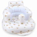 Bear Print Inflatable Baby Seat with Built-In Air Pump