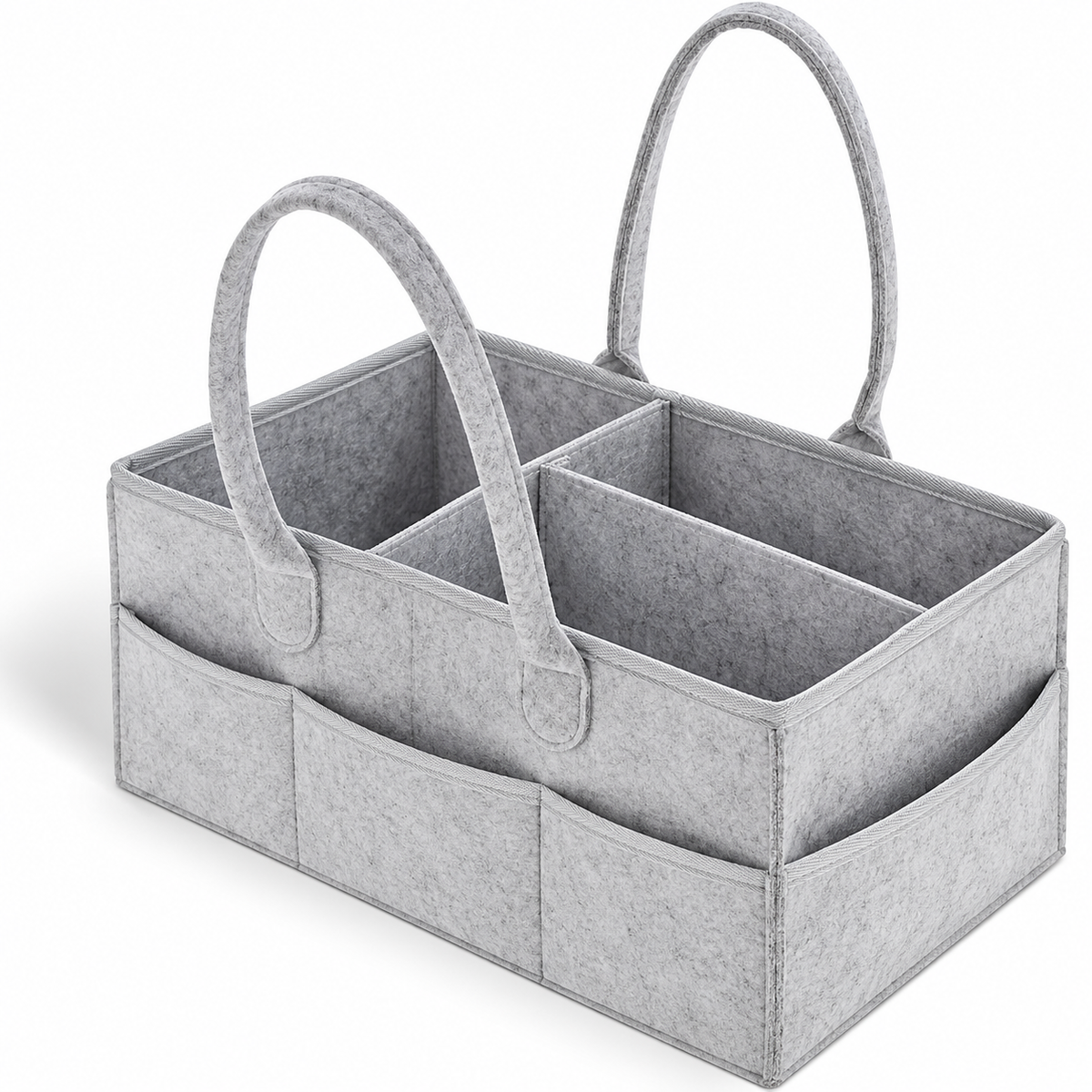 Portable Grey Diaper Caddy & Nursery Organiser