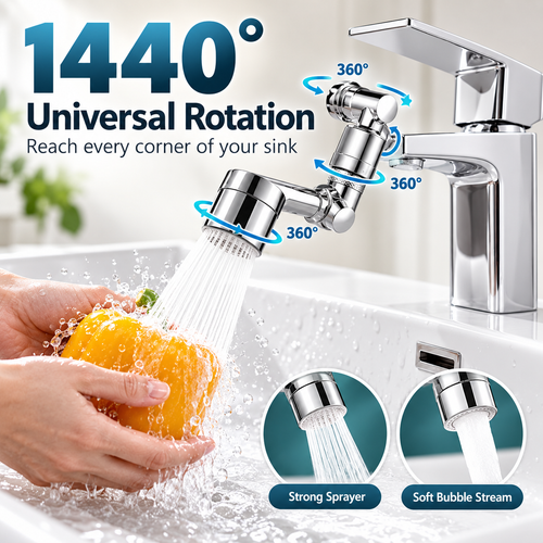 1440° Rotating Faucet Nozzle with Dual Water Modes