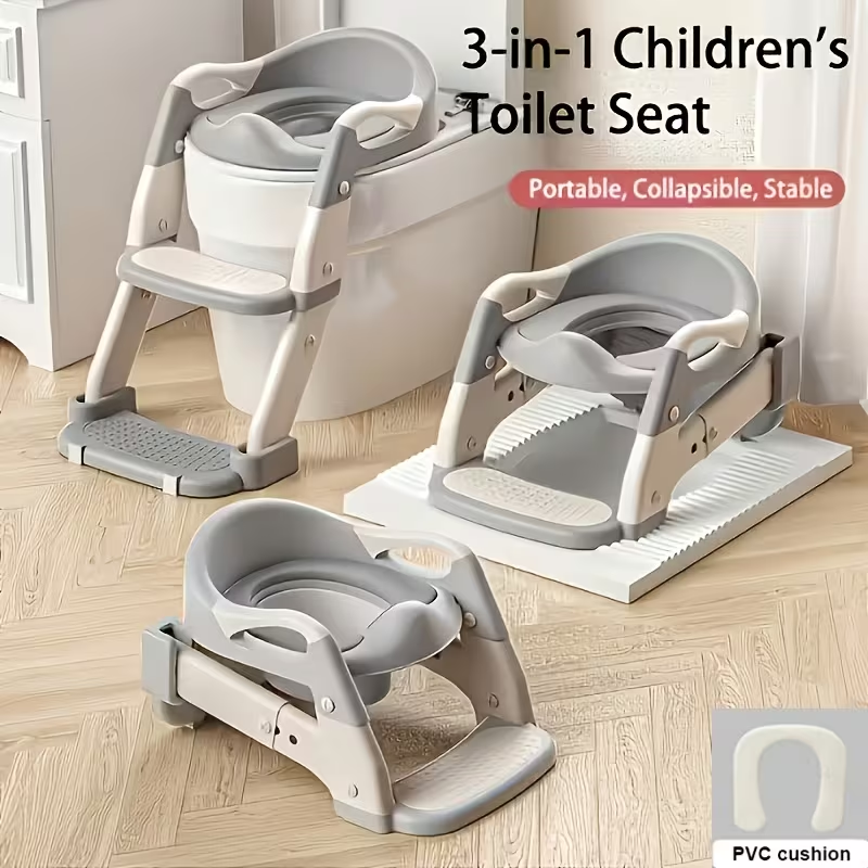 3-in-1 Folding Potty Trainer with Adjustable Height