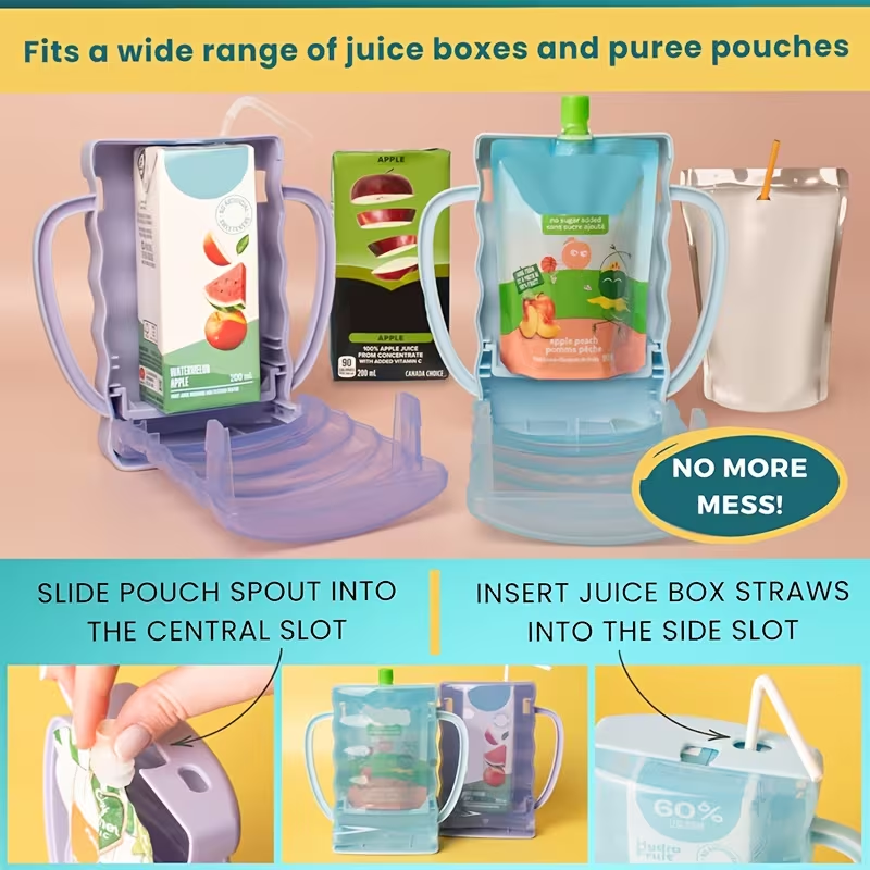 Squeeze-Proof Juice Box & Puree Pouch Holder (1 Piece)