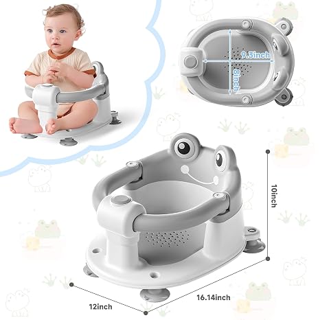 Frog Design Baby Bath Seat with Opening Arms