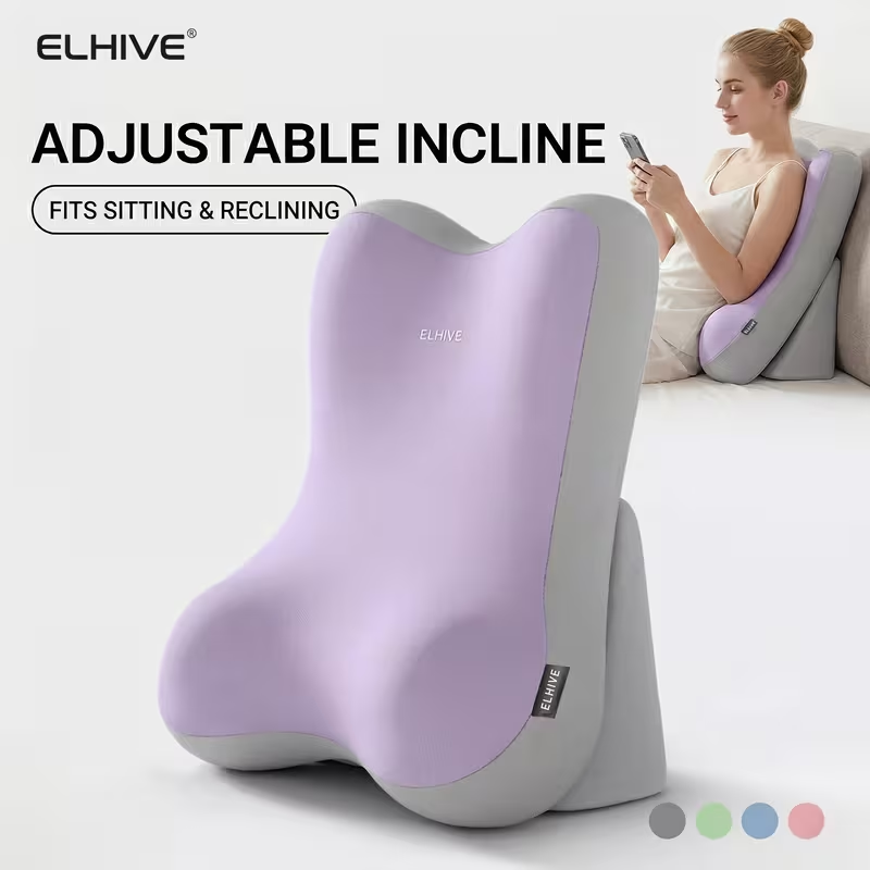 Adjustable Wedge Reading Pillow – Lavender & Grey