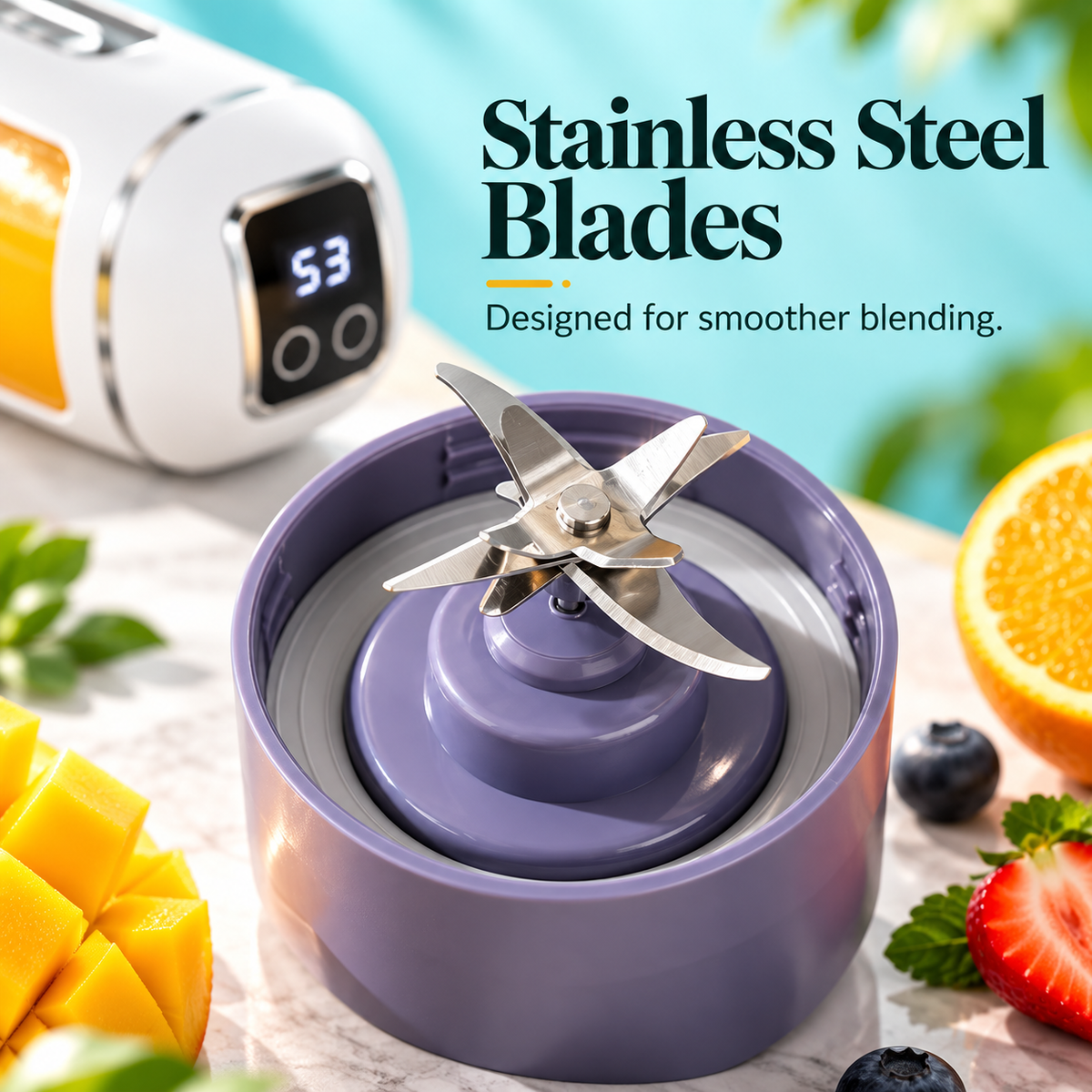 Portable USB-Rechargeable Blender & Juicer with Digital Display